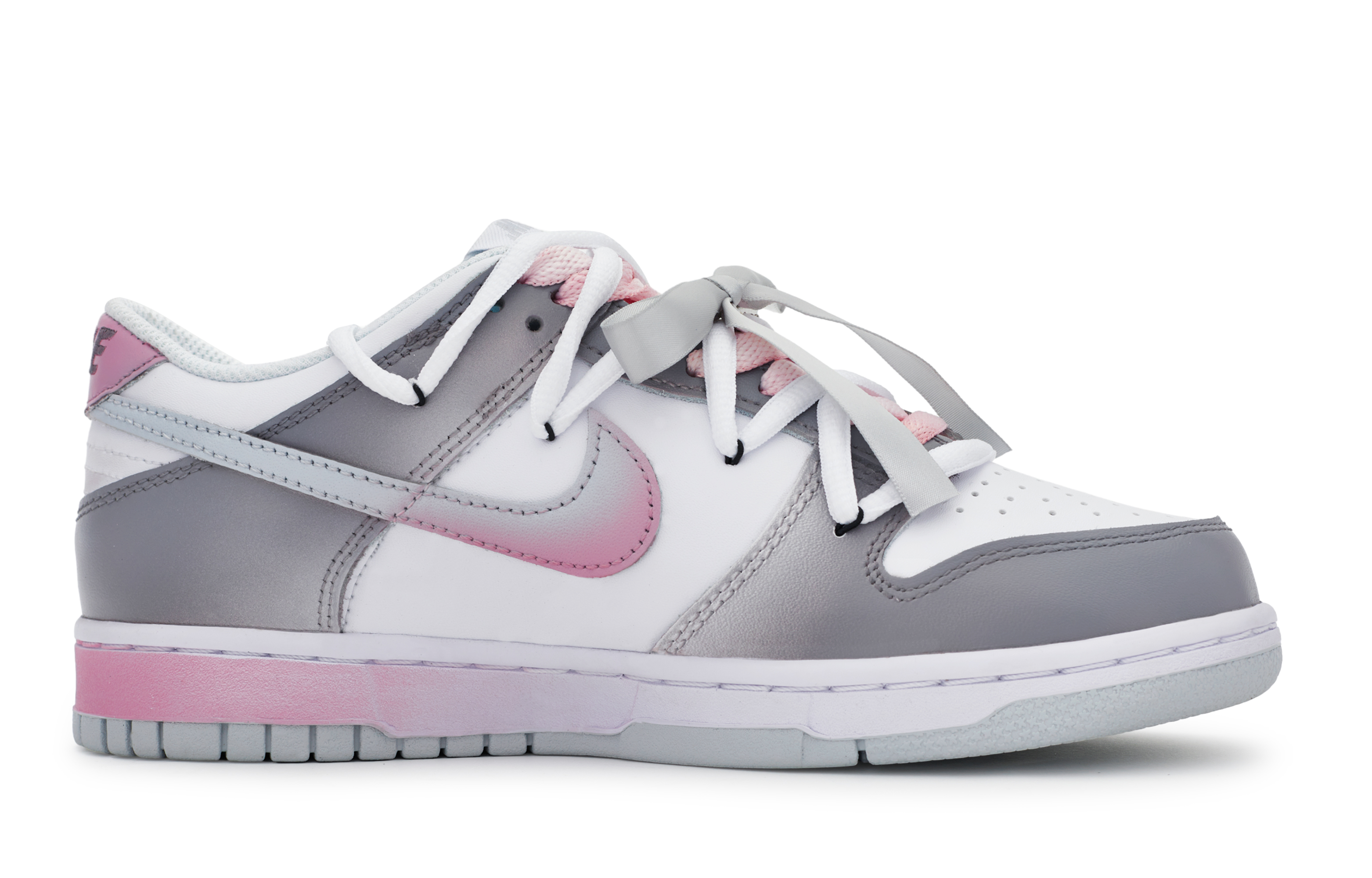 

Кроссовки Nike Dunk Skateboarding Shoes Women's Low-top Pink, серый/белый/розовый