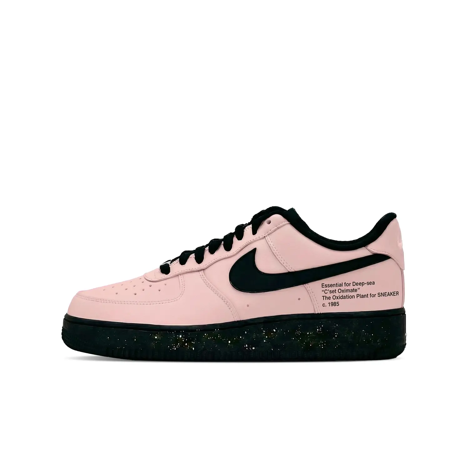 Nike Кроссовки Air Force 1 Abrasion Resistant Height Increasing Low top Skateboard Shoes Unisex Black Pink — фото 3
