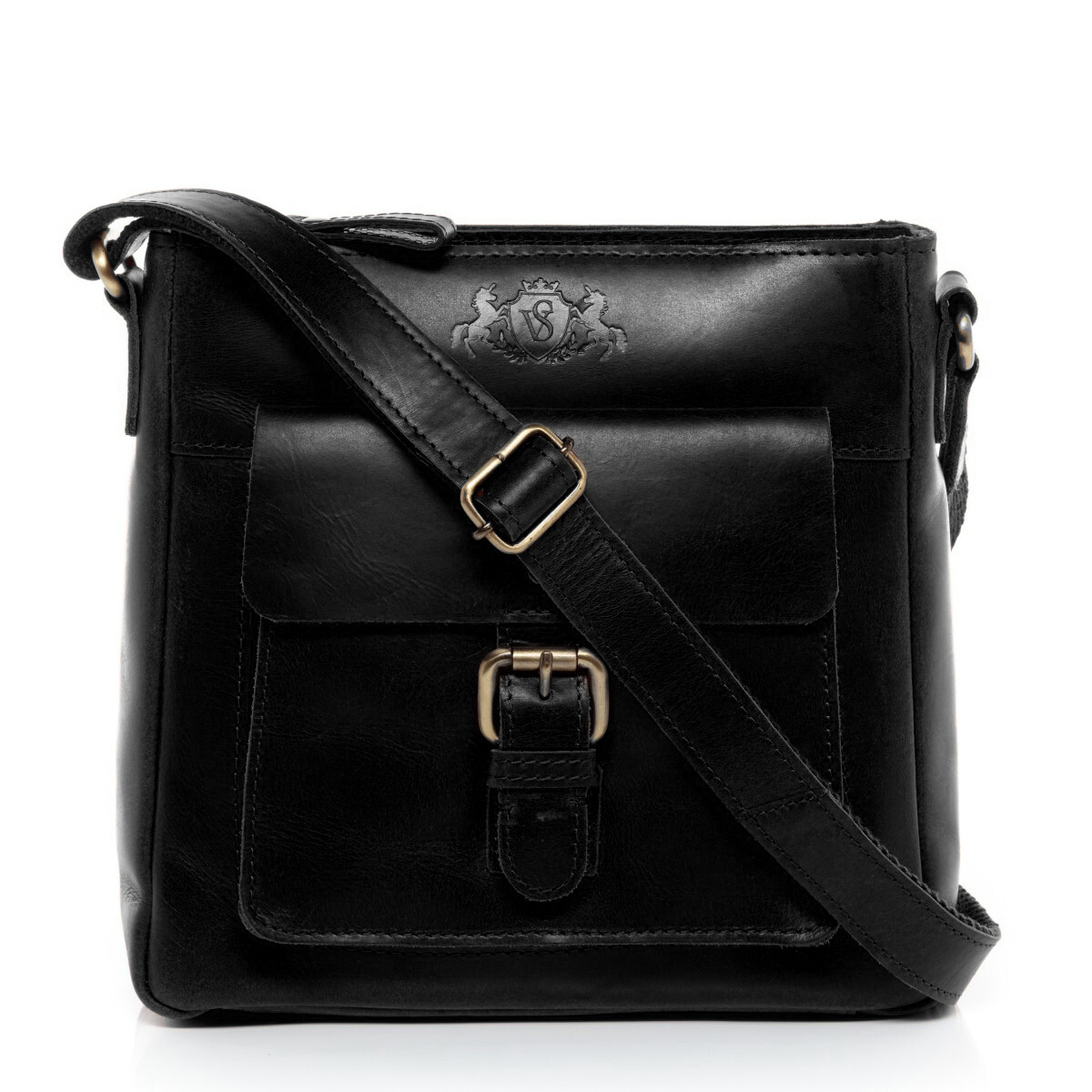 

Сумка через плечо SID & VAIN Leder Leder Umhängetasche YALE, черный