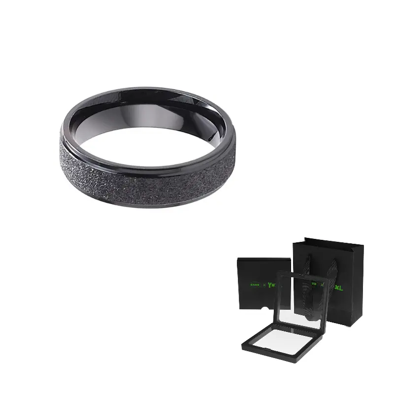 

FOREVER MELODY Титановое стальное кольцо мужское черное