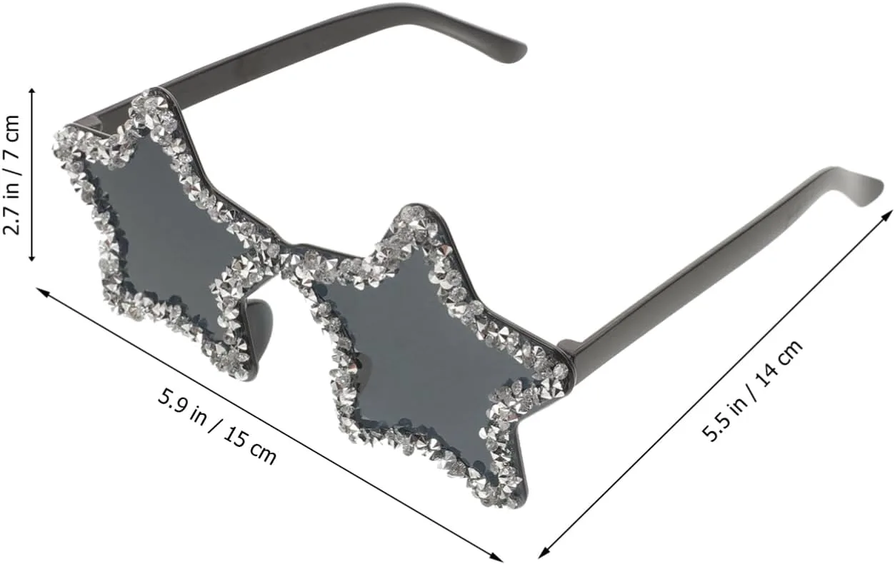 

Солнцезащитные очки без оправы в форме звезды, конфетные цвета, стильные очки для вечеринок, фестивалей и повседневной носки, для взрослых и молодежи MAGICLULU, Black