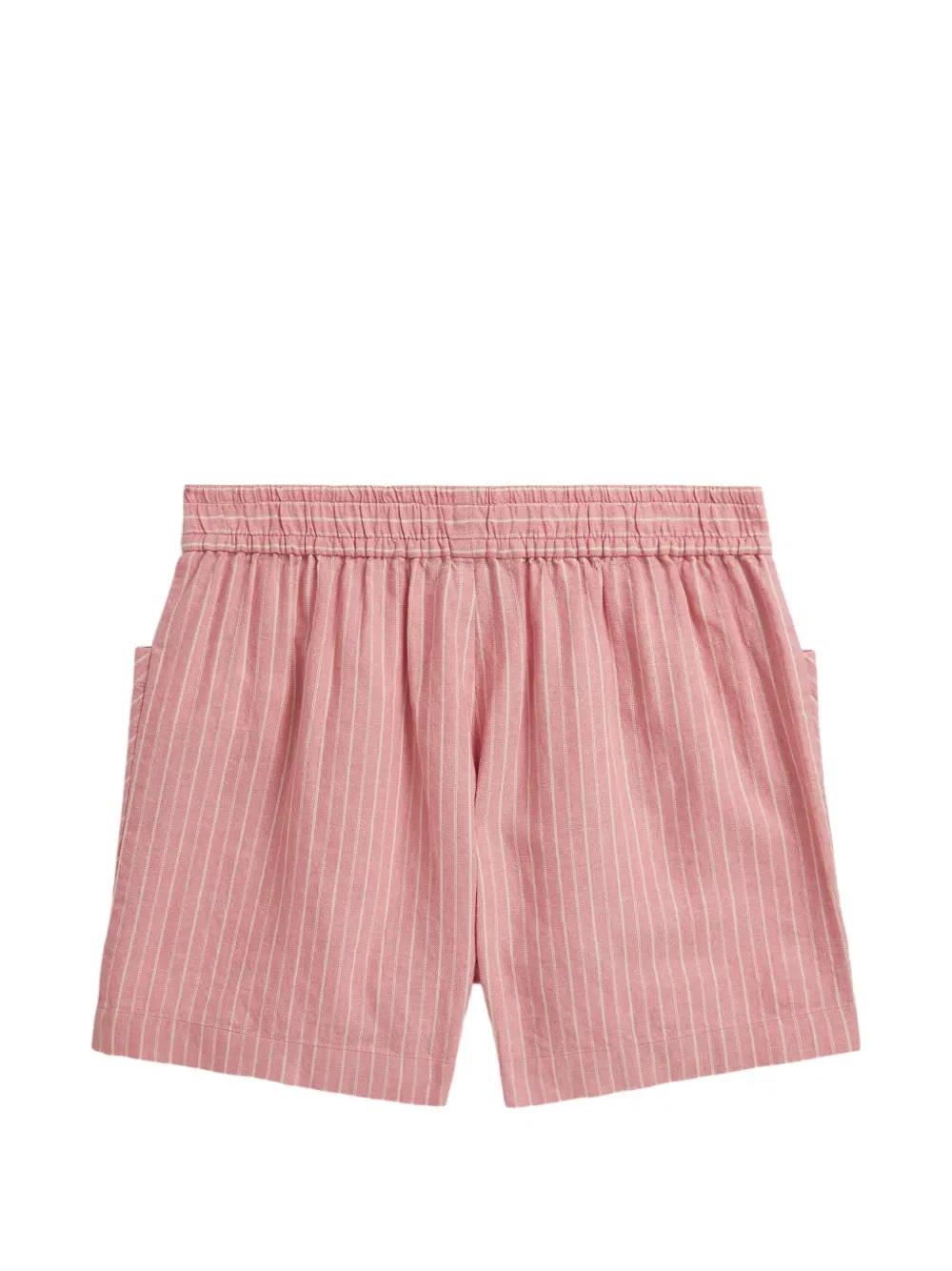Шорты в полоску с накладными карманами Polo Ralph Lauren Kids, розовый — фото 2