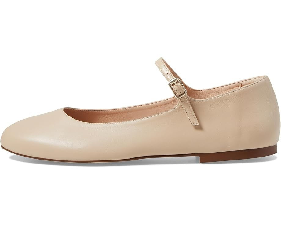 French Sole Lacey Flat Женские бежевые кожаные мюли с миндалевидным носком — фото 2