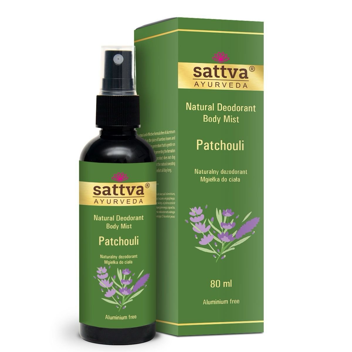 

Satva, Natural Deodorant Body Mist, Натуральный дезодорант в форме спрея для тела, Пачули, 80 мл Sattva