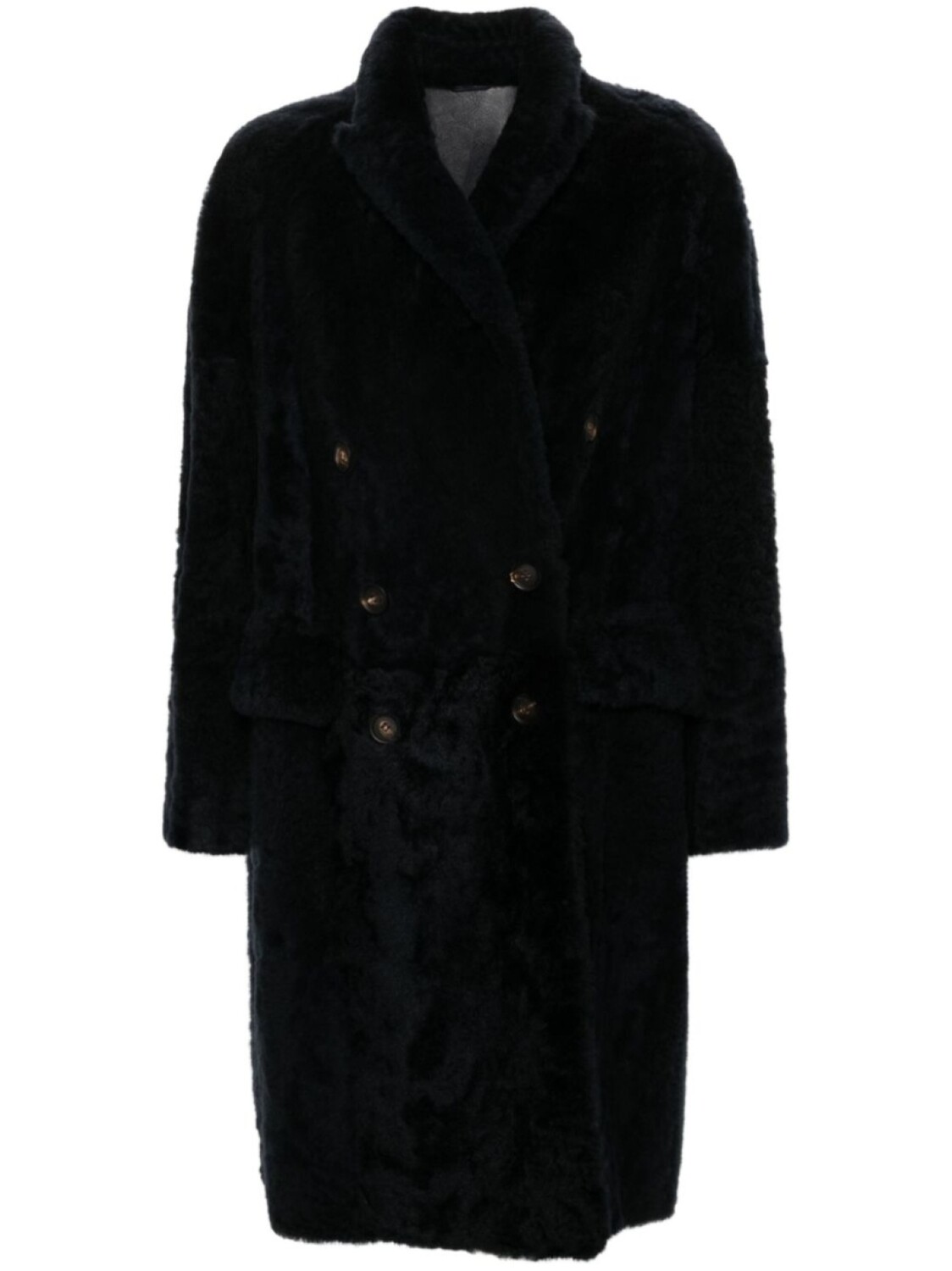 

Двубортное пальто Brunello Cucinelli, синий