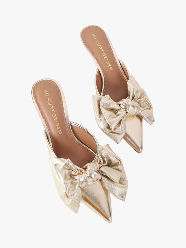 София боу мюлы на каблуке с заостренным носком KG Kurt Geiger, Gold — фото 3