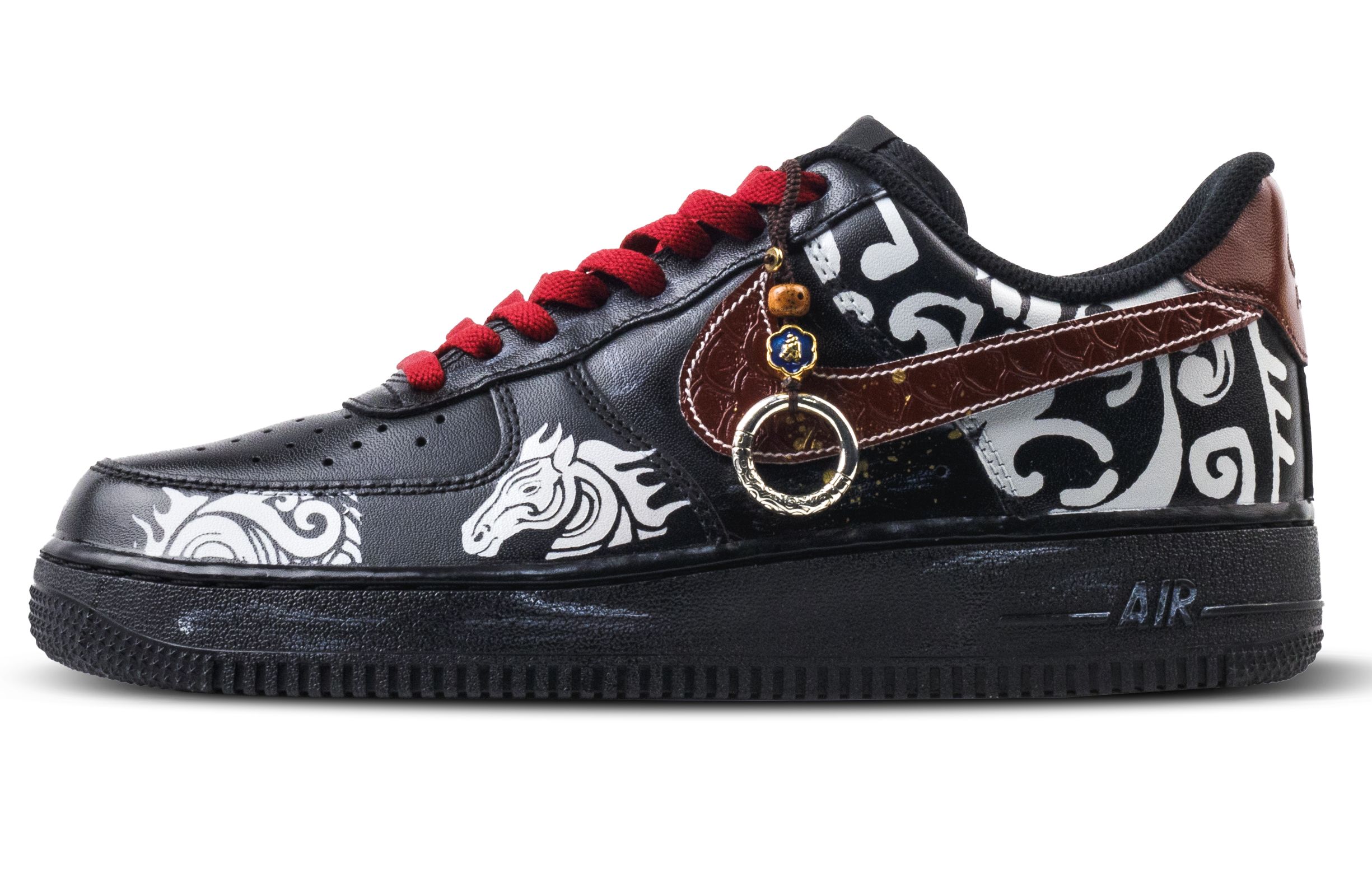 Nike Air Force 1 Immediate Success Balance Abrasion Resistant низкие кроссовки для скейтбординга Unisex Black Red — фото 3