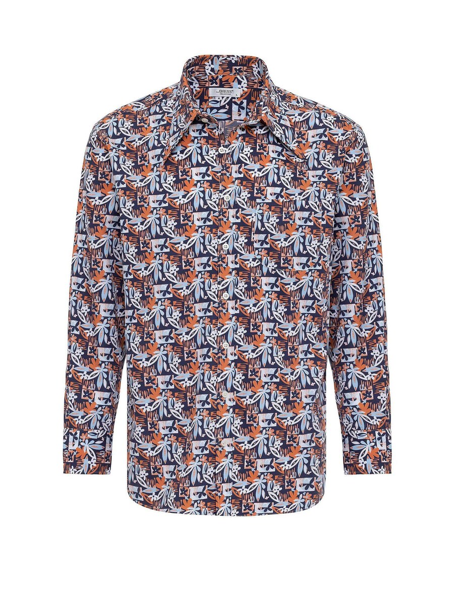 

Рубашка на пуговицах классического кроя By Diess Collection, цвет marine blue/Light blue