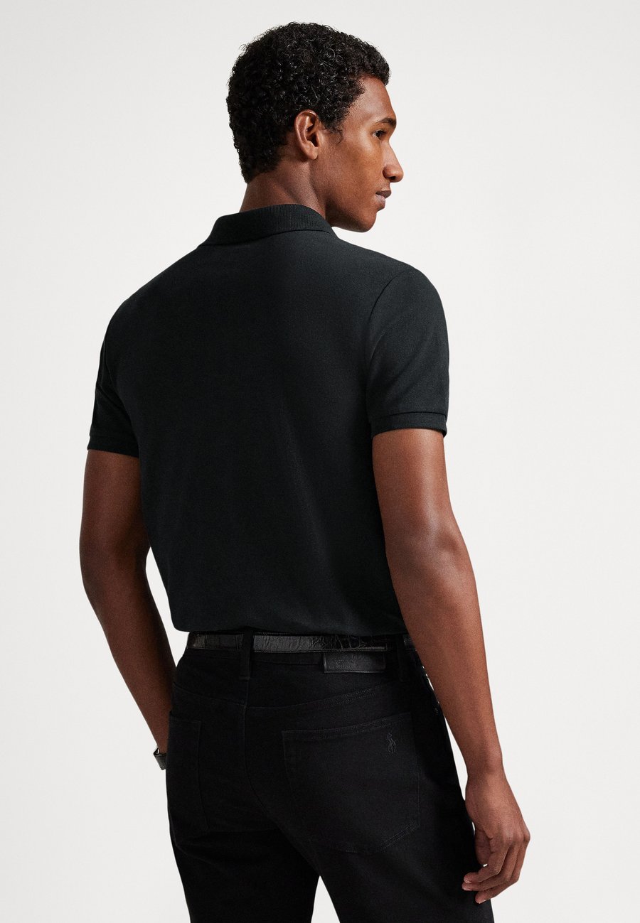 Поло Polo Ralph Lauren CUSTOM SLIM FIT STRETCH MESH POLO SHIRT, Black Smoke/Black — фото 3