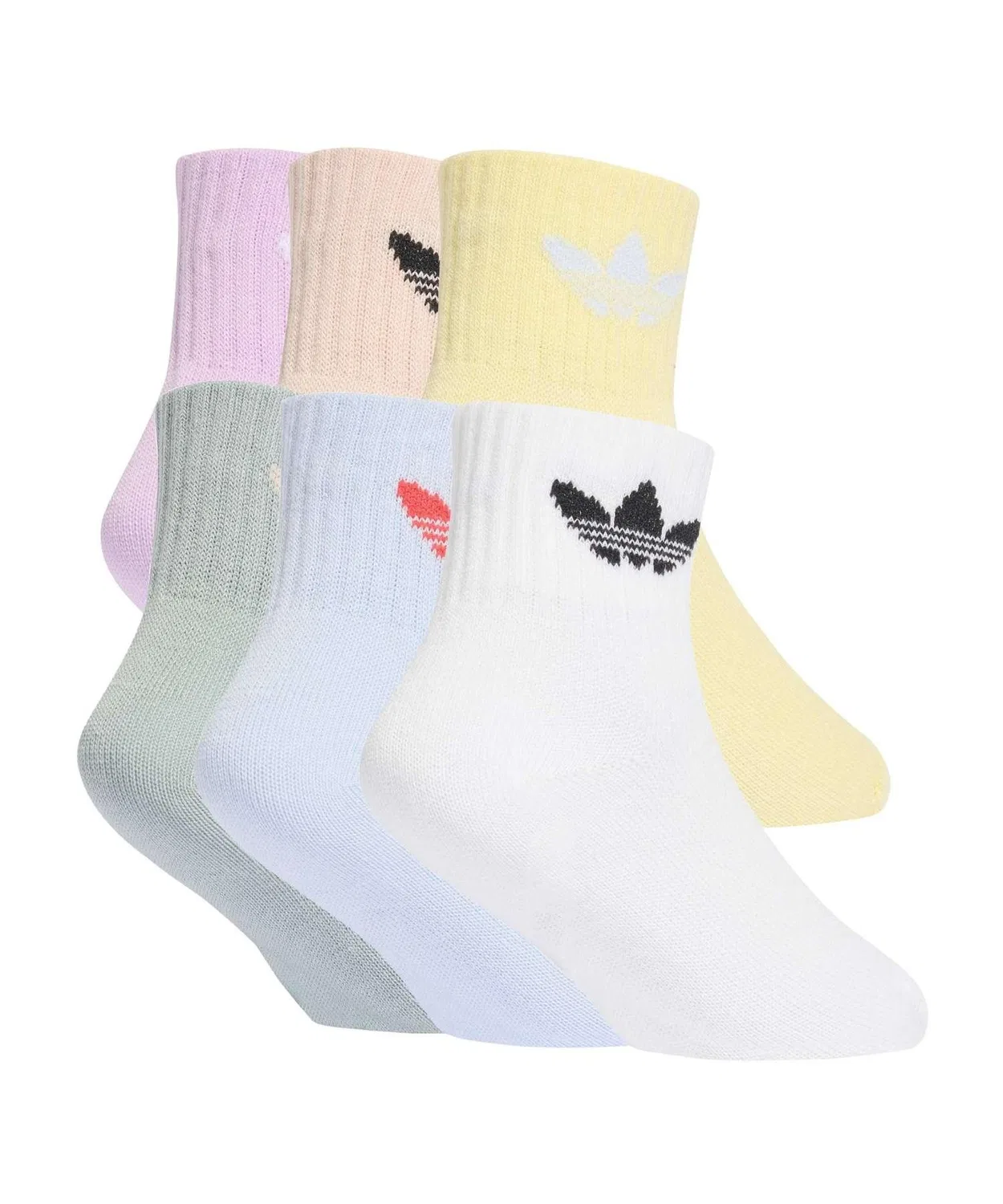 Носки детские спортивные Adidas 6 пар, короткие, белые — фото 2