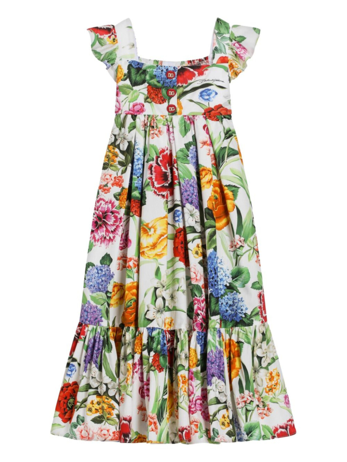 

Dolce & Gabbana Kids платье с цветочным принтом, белый