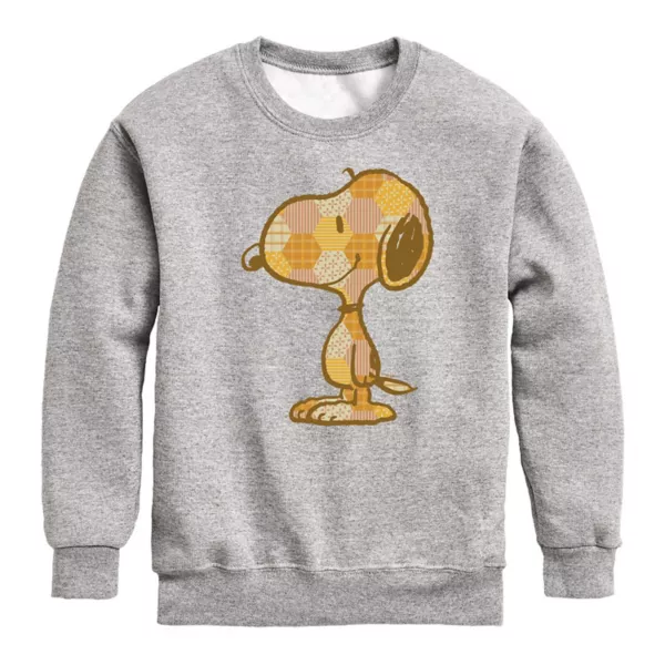 

Мальчики 8-20 флисовая толстовка с аппликацией Snoopy в стиле пэчворк Licensed Character, серый