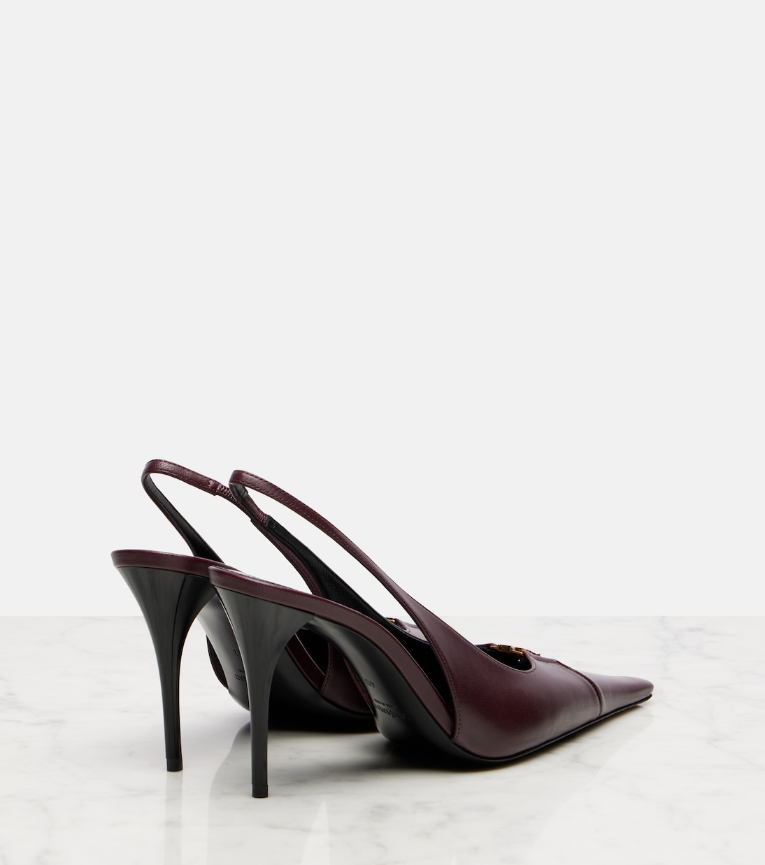 Babylone Breteuil кожаные туфли-лодочки на ремешке Saint Laurent, Bordeaux — фото 2