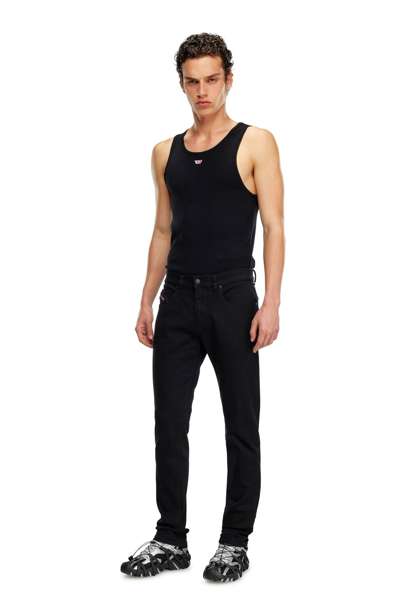 Мужские джинсовые брюки Slim Fit 2019 D-STRUKT L.32 Diesel, black — фото 2