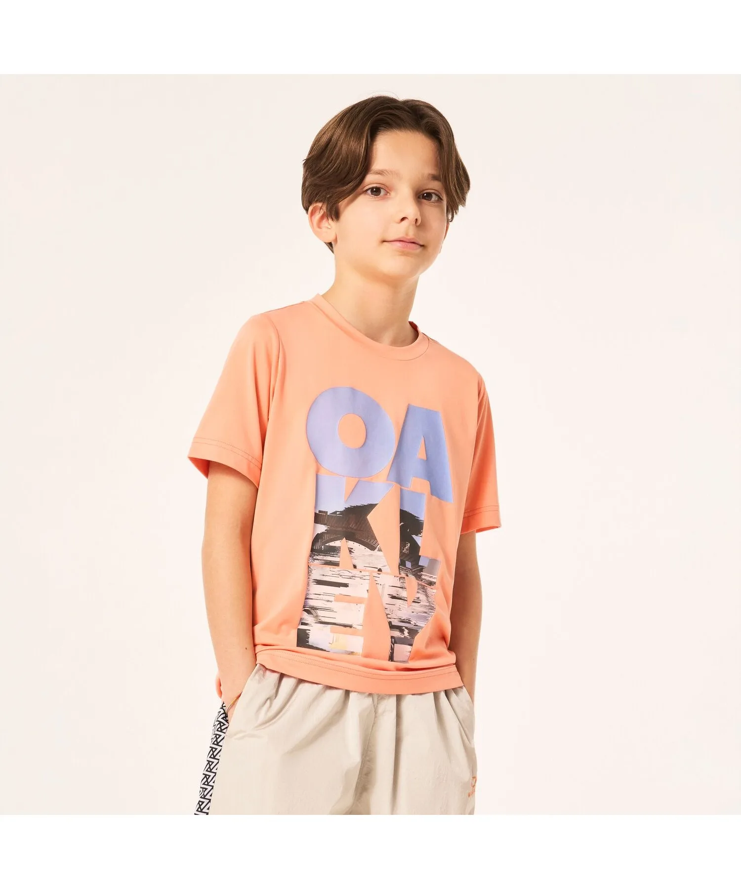 Детская футболка Oakley EN QDEVO SS TEE BOLD с логотипом оранжевая