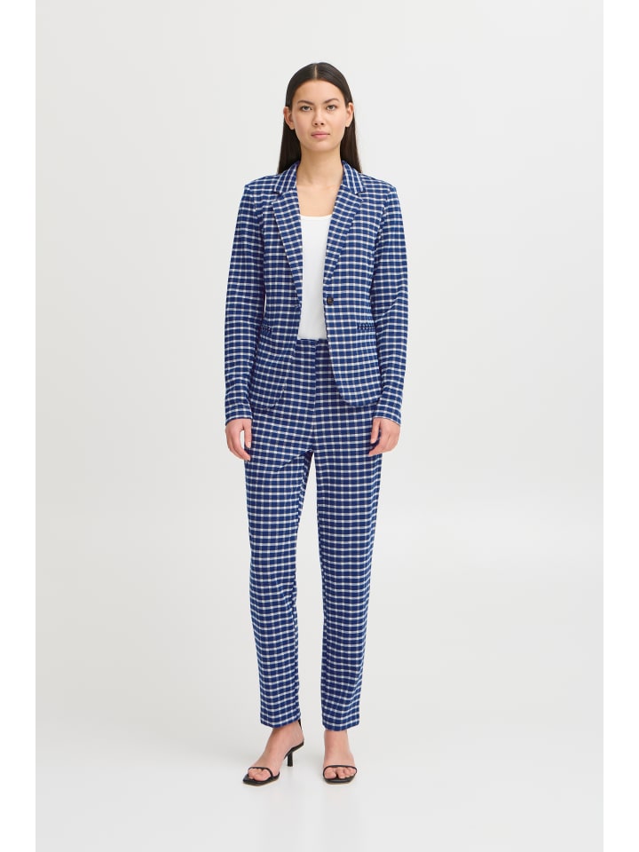 

ICHI Блейзер IHKATE, стандартный крой, в средневековую синюю клетку