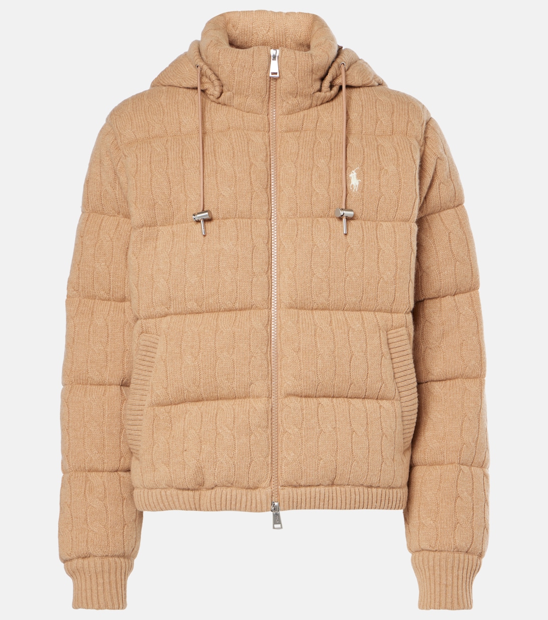 

Кашемировая и шерстяная пуховая куртка с узором «косичка» Polo Ralph Lauren, Collection Camel Melange