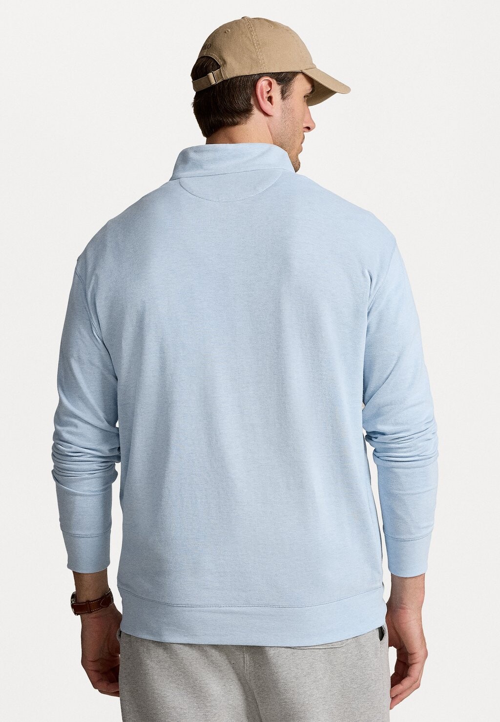 

Рубашка с длинным рукавом LUXURY JERSEY QUARTER ZIP PULLOVER Ralph Lauren, светло-голубой