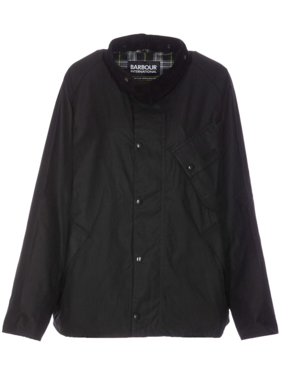 

Хлопковая куртка с вельветовым воротником Barbour, черный
