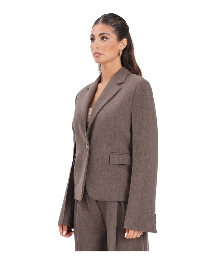 

Классическая коричневая куртка с меланжевой текстурой. Vicolo, коричневый