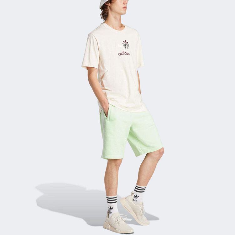 Повседневные шорты с тремя полосками, мужские, зеленые Adidas Originals, зеленый — фото 4