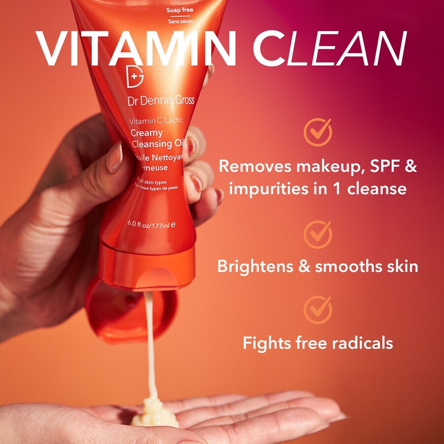 Пилинг Dr. Dennis Gross Skincare — Очищающее кремообразное масло с молочной кислотой и витамином С, 177 мл — фото 4