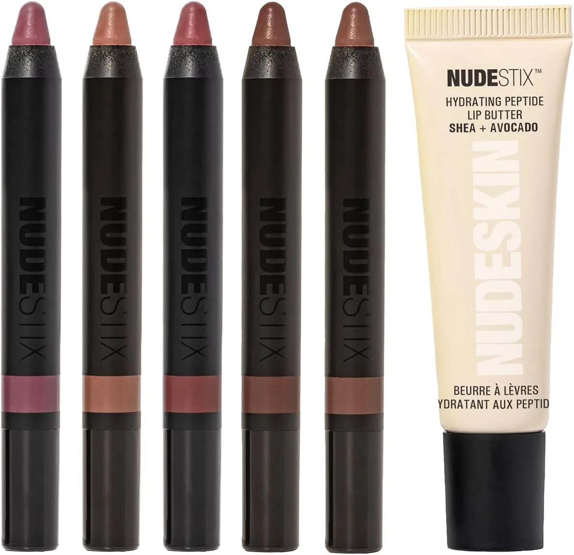 Палетка для губ, щек и глаз Nudestix Nude Love, лимитированная серия, 6 оттенков, матовый и глянцевый финиш — фото 2