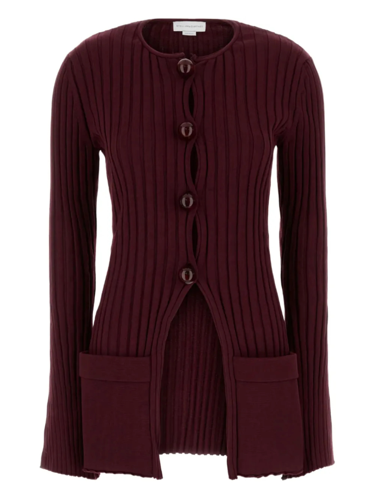

Кардиган Stella McCartney в рубчик с круглым вырезом, красный