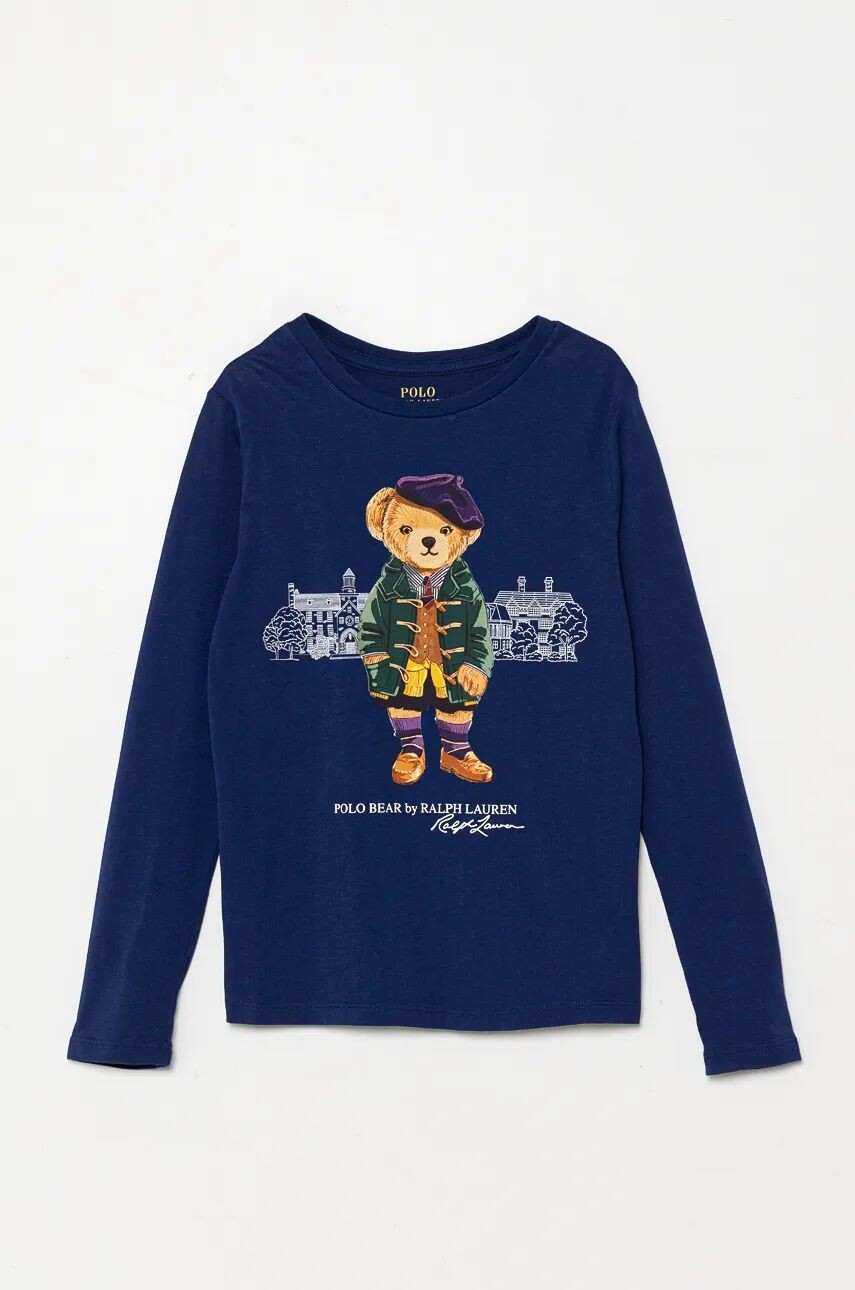

Хлопковая рубашка с длинными рукавами Polo Ralph Lauren для мальчиков, синий