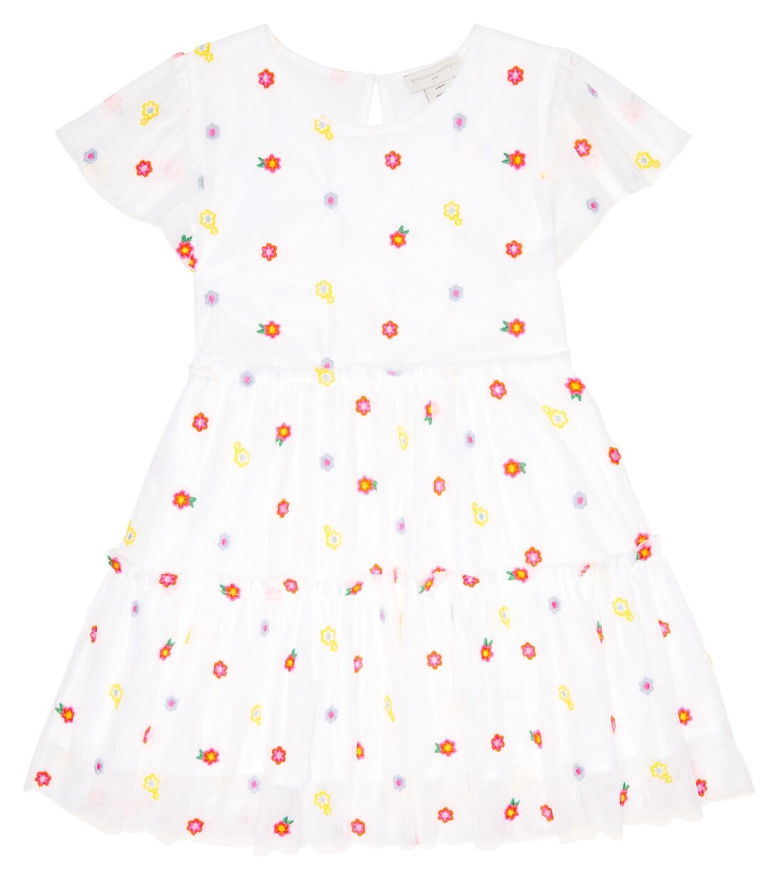 

Платье из джерси с вышивкой Stella McCartney Kids, белый
