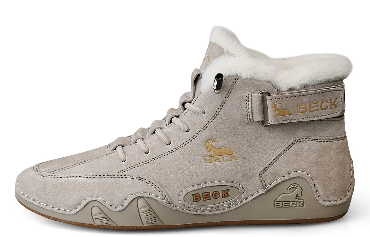 

BECK Мужские повседневные дышащие нескользящие низкие туфли с амортизацией песочного цвета на флисовой подкладке, цвет Sand (Fleece-Lined)