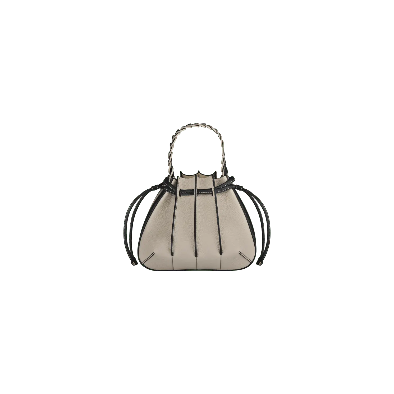 

Сумка Chopard Gem Mini Bucket Bag - Телячья кожа серо-бежевого и черного цвета с зернистой текстурой, Черный, Сумка Chopard Gem Mini Bucket Bag - Телячья кожа серо-бежевого и черного цвета с зернистой текстурой