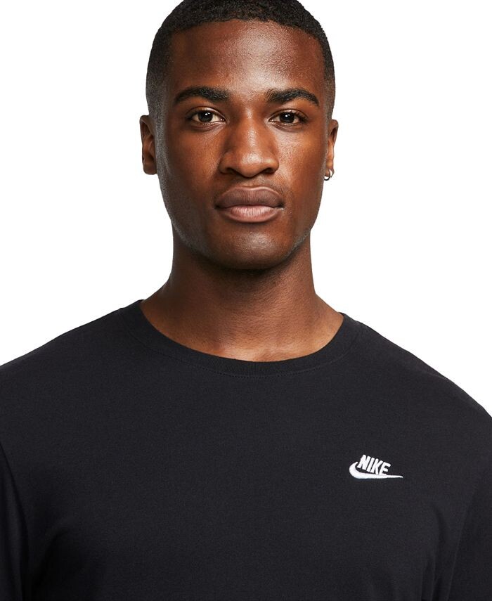 Мужская спортивная футболка с длинным рукавом Club Nike, черный — фото 3