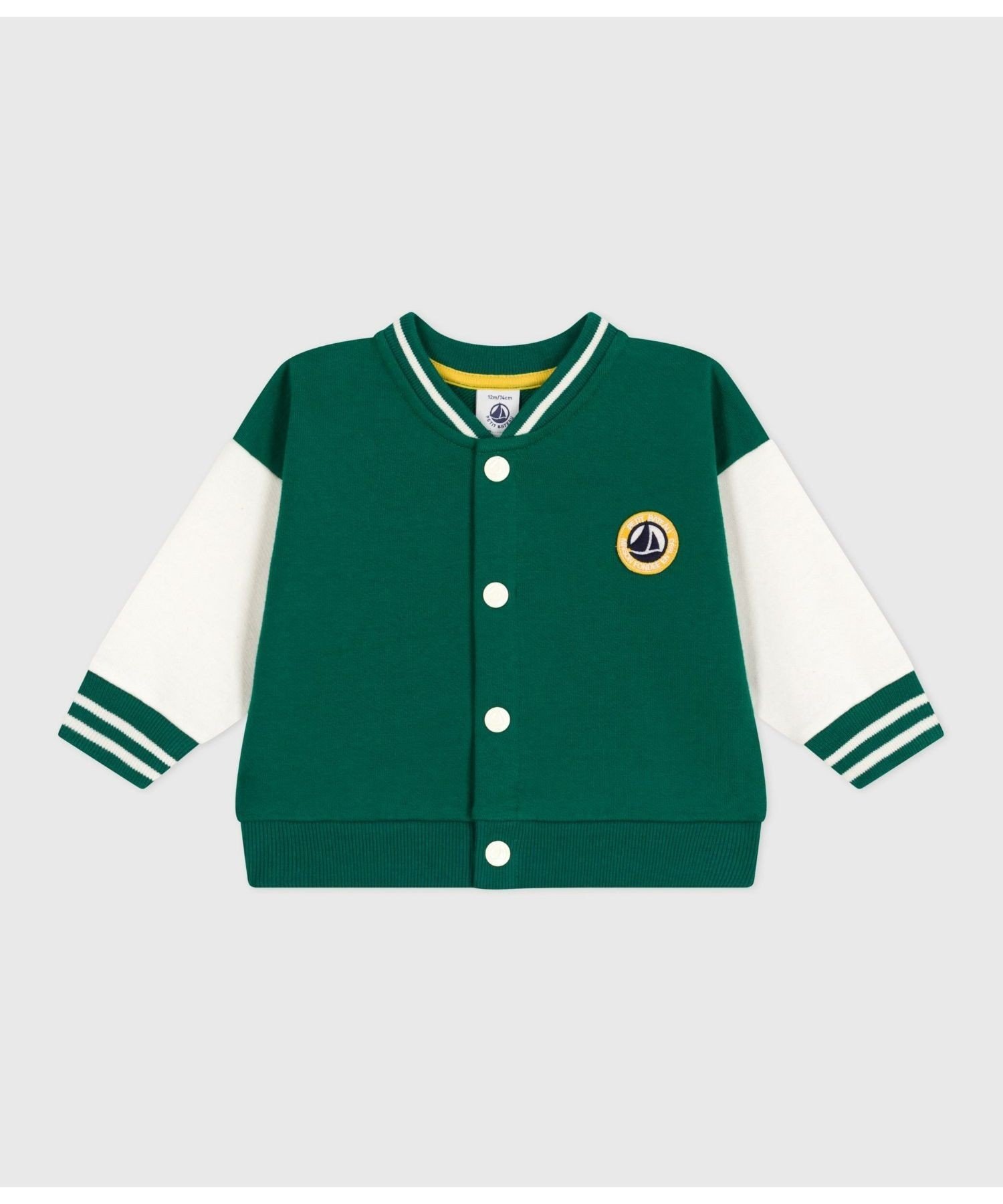 Блузон Petit Bateau, Green/Off-white — фото 3