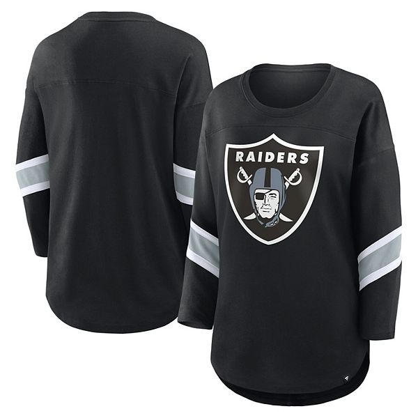 

Женская черная футболка Las Vegas Raiders Plus Size Redzone с 3/4 рукавом и круглым вырезом Fanatics, Черный, Женская черная футболка Las Vegas Raiders Plus Size Redzone с 3/4 рукавом и круглым вырезом Fanatics