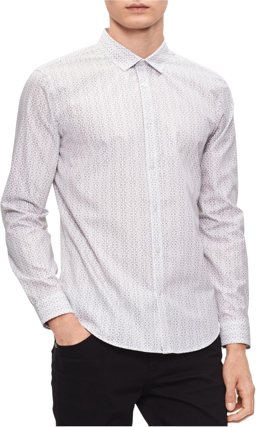 

Мужская рубашка Calvin Klein с цепочкой на пуговицах, White