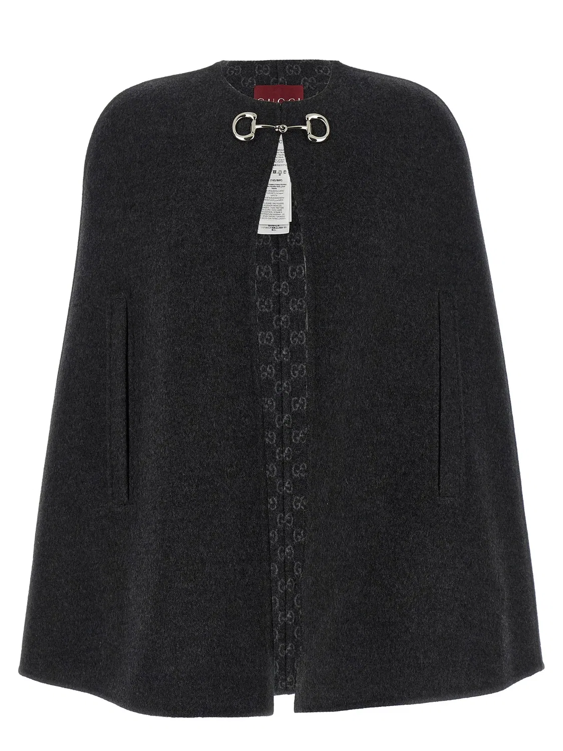 Накидка GUCCI Морсетто, 99% шерсть, серый