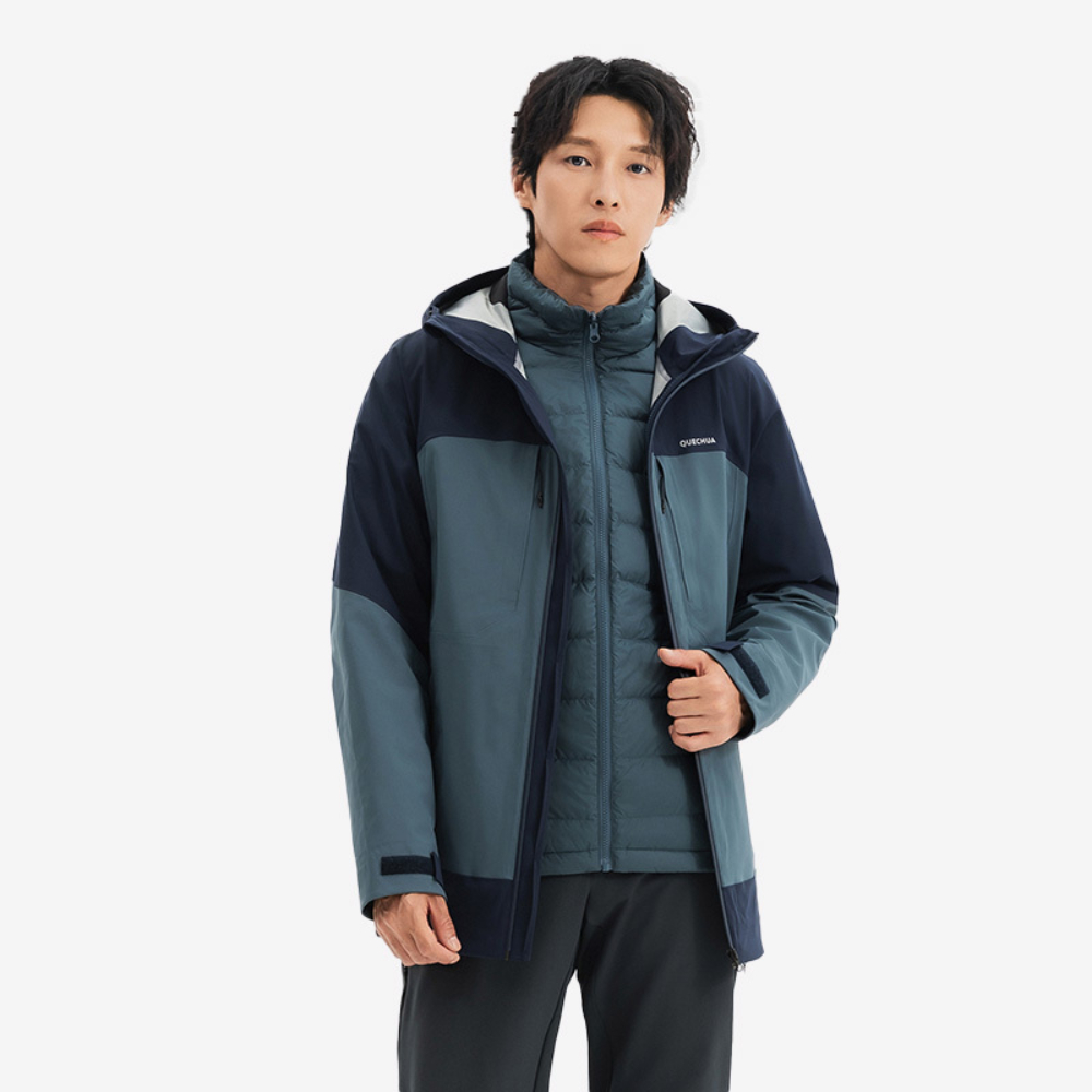 

Мужская треккинговая куртка-трансформер с утеплением из гусиного пуха Quechua MH900 синяя