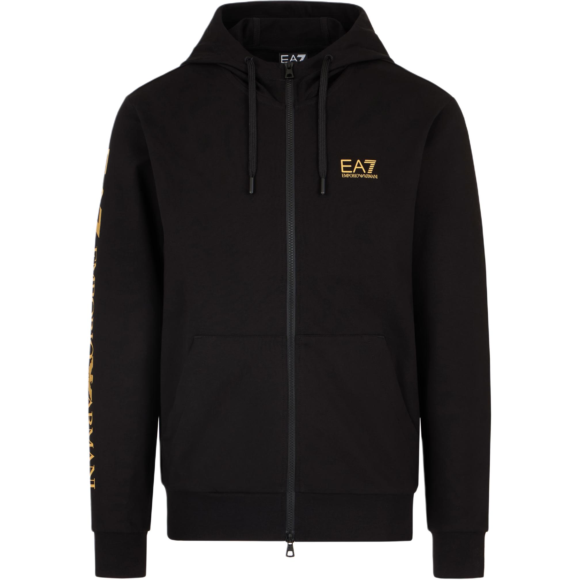 

Толстовка с молнией и принтом логотипа EMPORIO ARMANI, черный