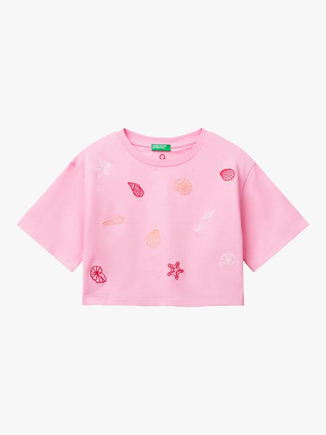 

Детская футболка Shells Boxy Benetton, Pink