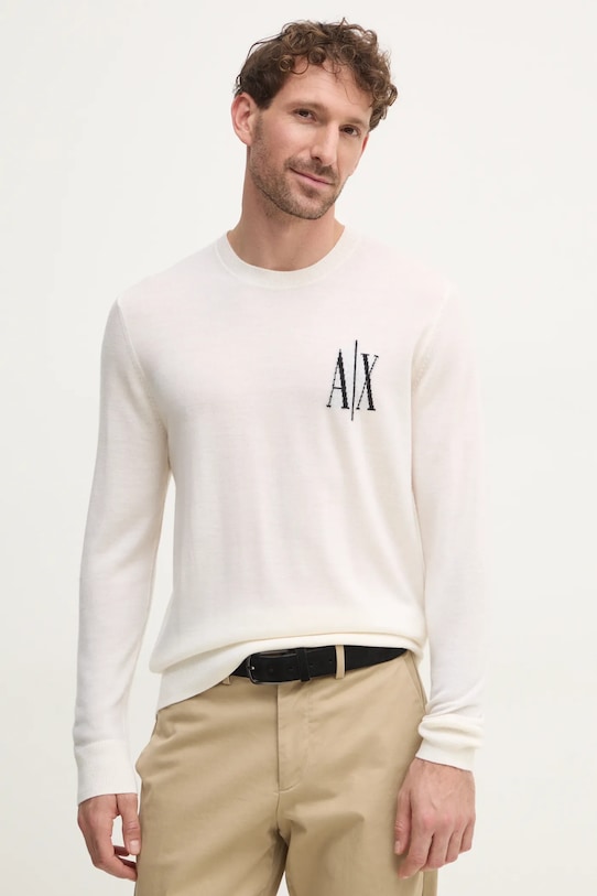 

Шерстяной свитер Armani Exchange, бежевый