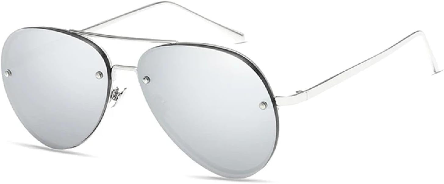 

Солнцезащитные очки с защитой от УФ-излучения UV400 | Увеличенные металлические цветные линзы | Для женщин и мужчин | Для занятий спортом на открытом воздухе и вождения DSVIGF, Silver