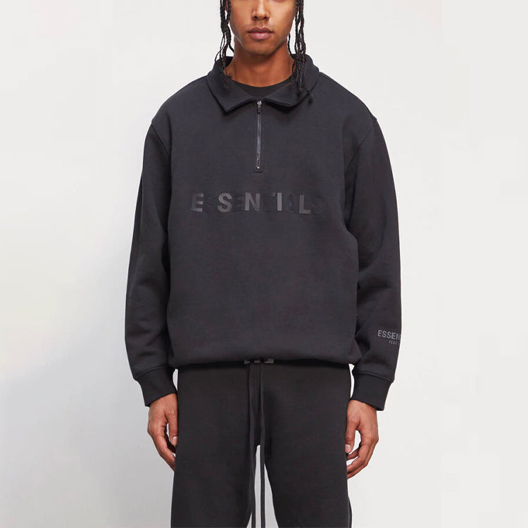 Спортивная толстовка Fear of God Essentials Half Zip 'Black' — фото 4