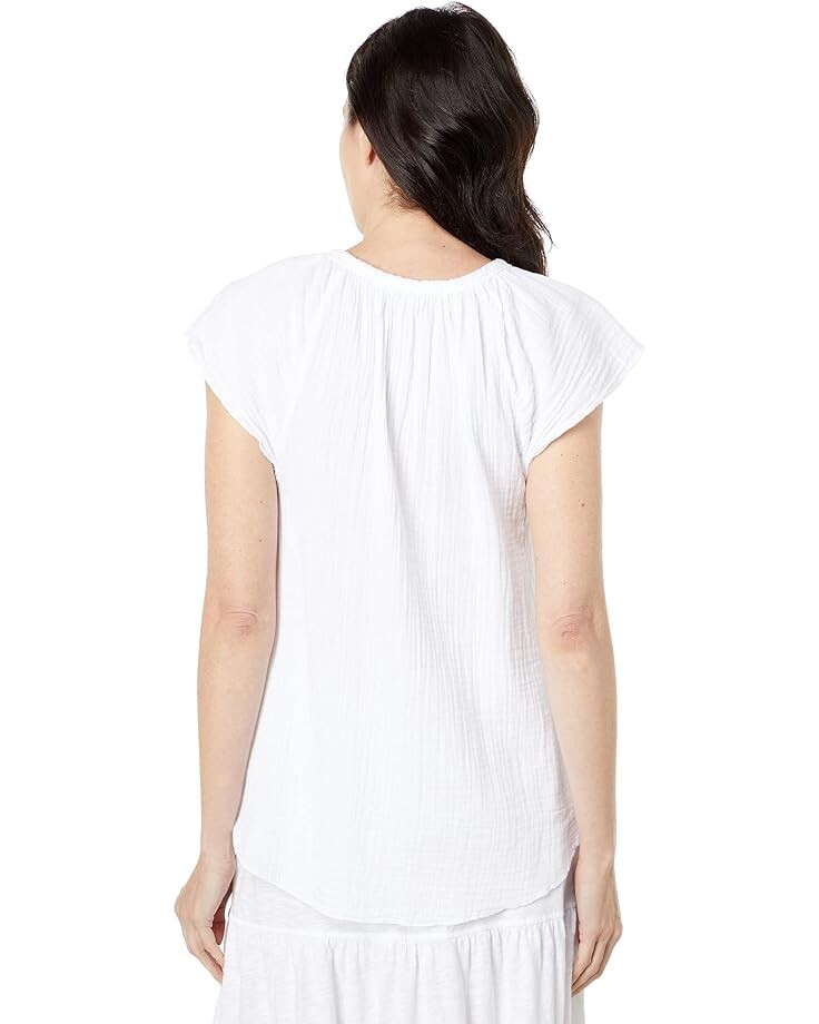

Блуза Mod-o-doc Double Layer Gauze Flutter Sleeve Blouse, цвет Sugar