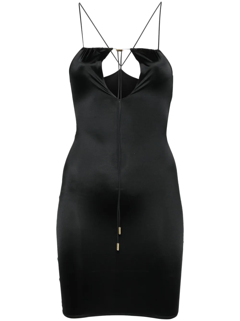 

Платье мини с перекрестными бретелями Maison Close, черный