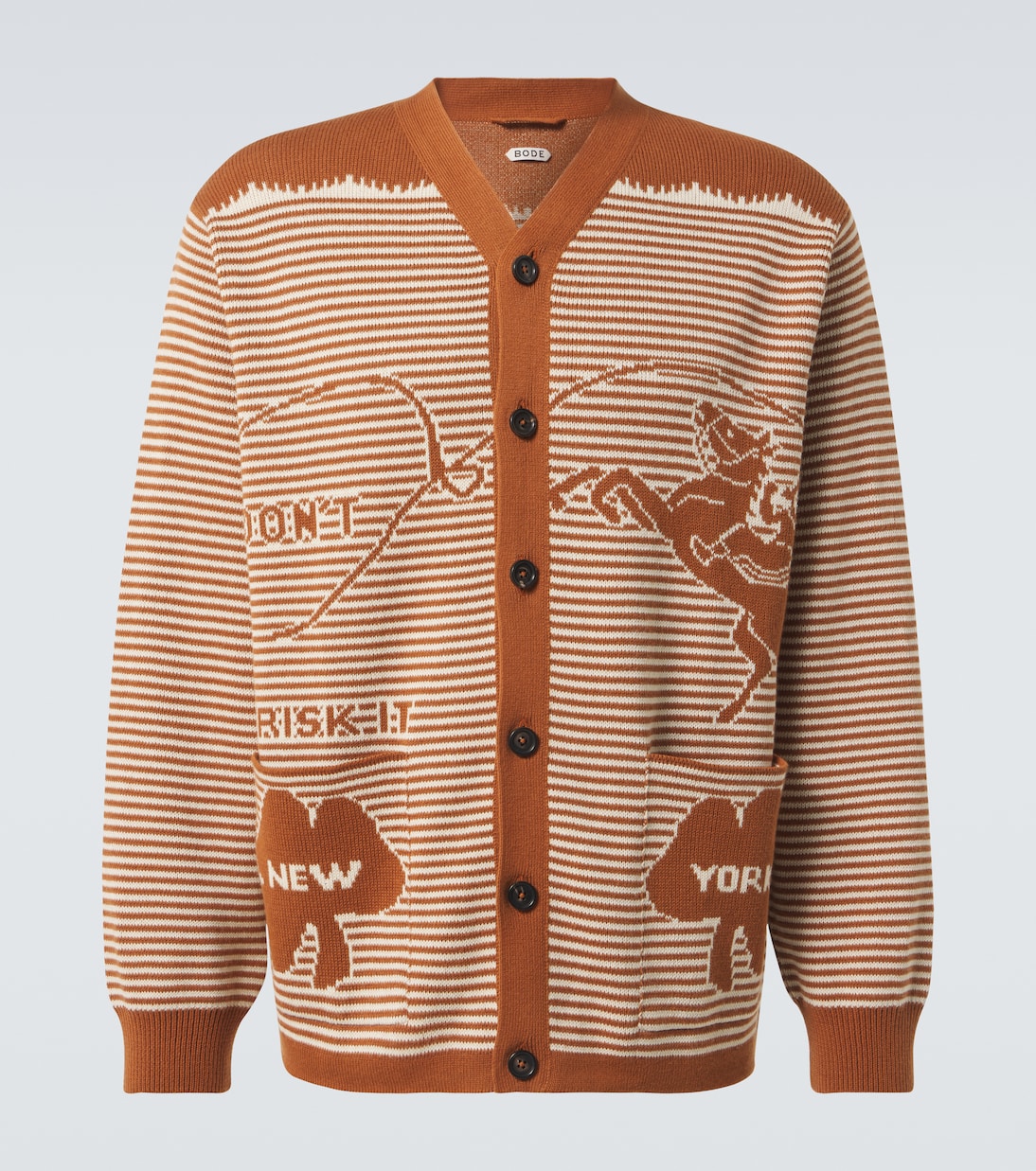

Кардиган из хлопка Buckaroo в полоску Bode, Brown Cream