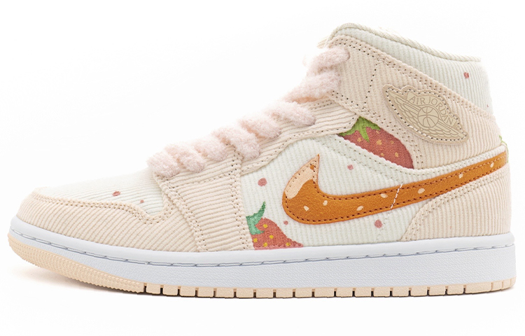 

Кроссовки Air JORDAN 1 Vintage Basketball Shoes Women's Mid-Top Beige Pink