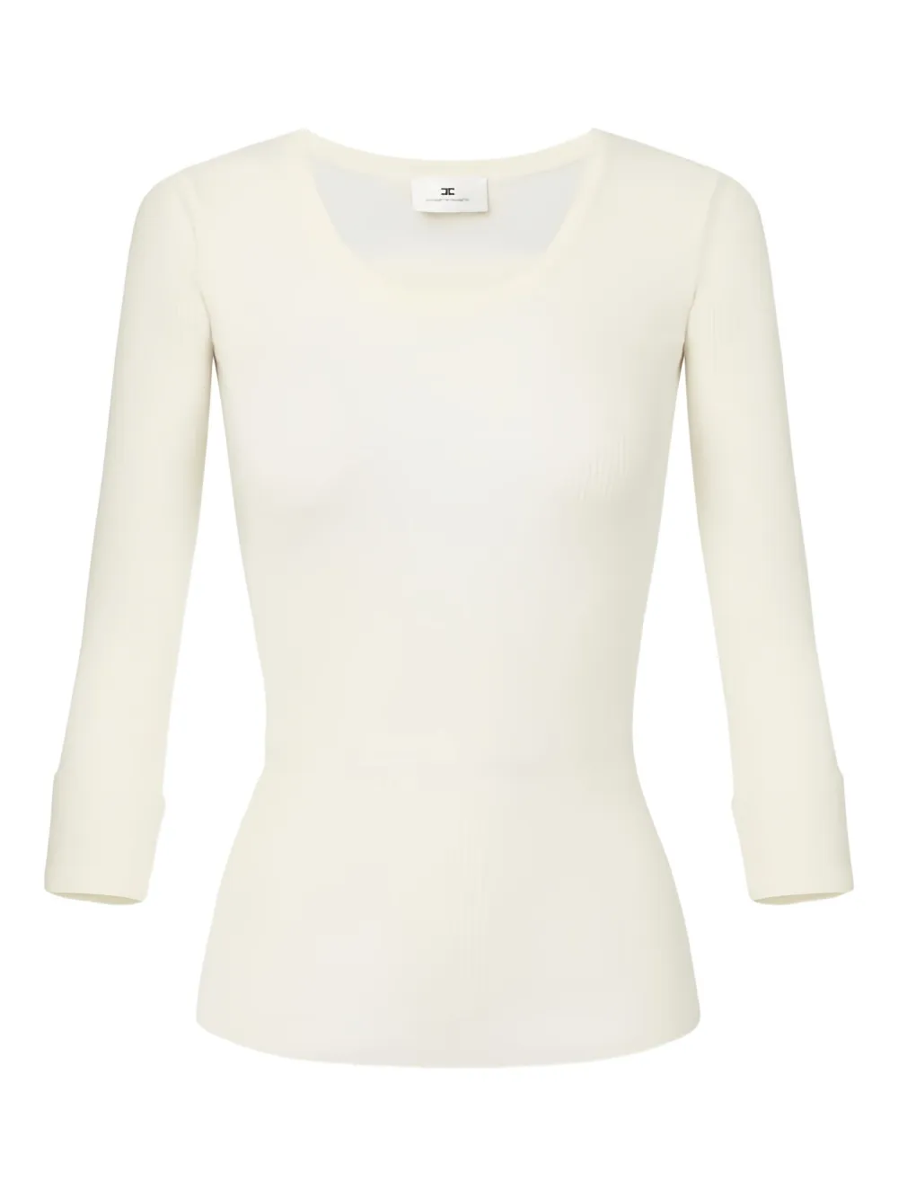 

Топ в рубчик с цепочным трикотажным узором Elisabetta Franchi, нейтральный