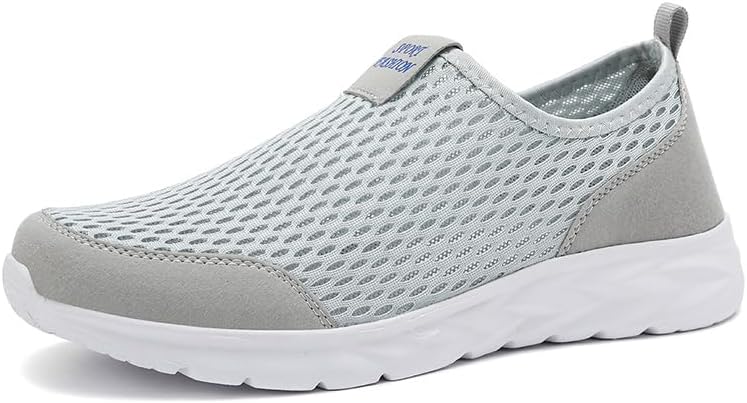 

Мужские дышащие кроссовки Легкие Удобные Повседневные Фитнес Обувь Нескользящие Плоская Подошва Для Прогулок На Открытом Воздухе Asifn, серый