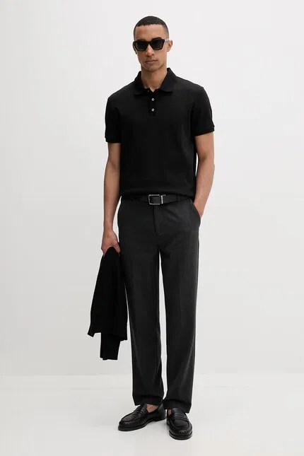Поло хлопок Calvin Klein, черный — фото 2